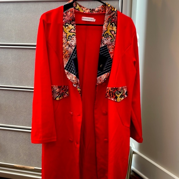 Orange Red Blazer dress size 3XL - Picture 5 of 5